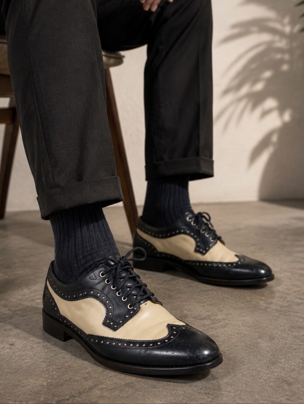 John Fluevog The Gateway Two-Tone Wingtip Oxford Shoes Unisex Sz 8